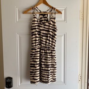 Aqua mini dress with midline elastic